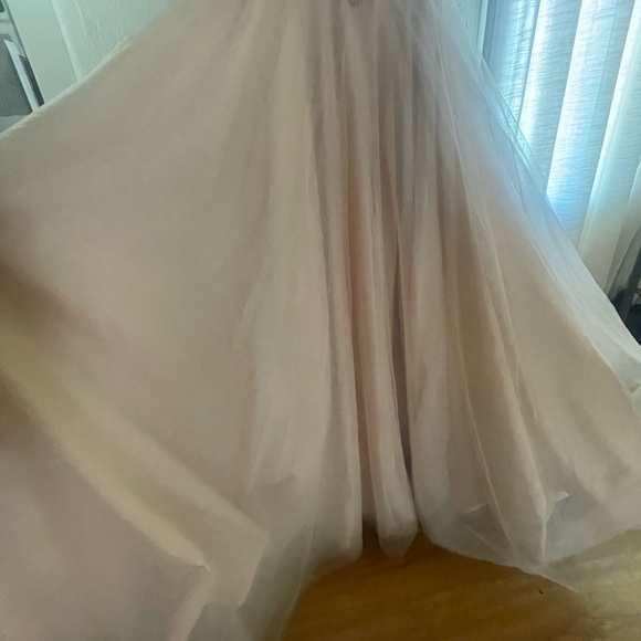 Terani Couture, Ballroom Gown, Strapless, Pink, Beaded Detail With Lace up Back. - Picture 7 of 7